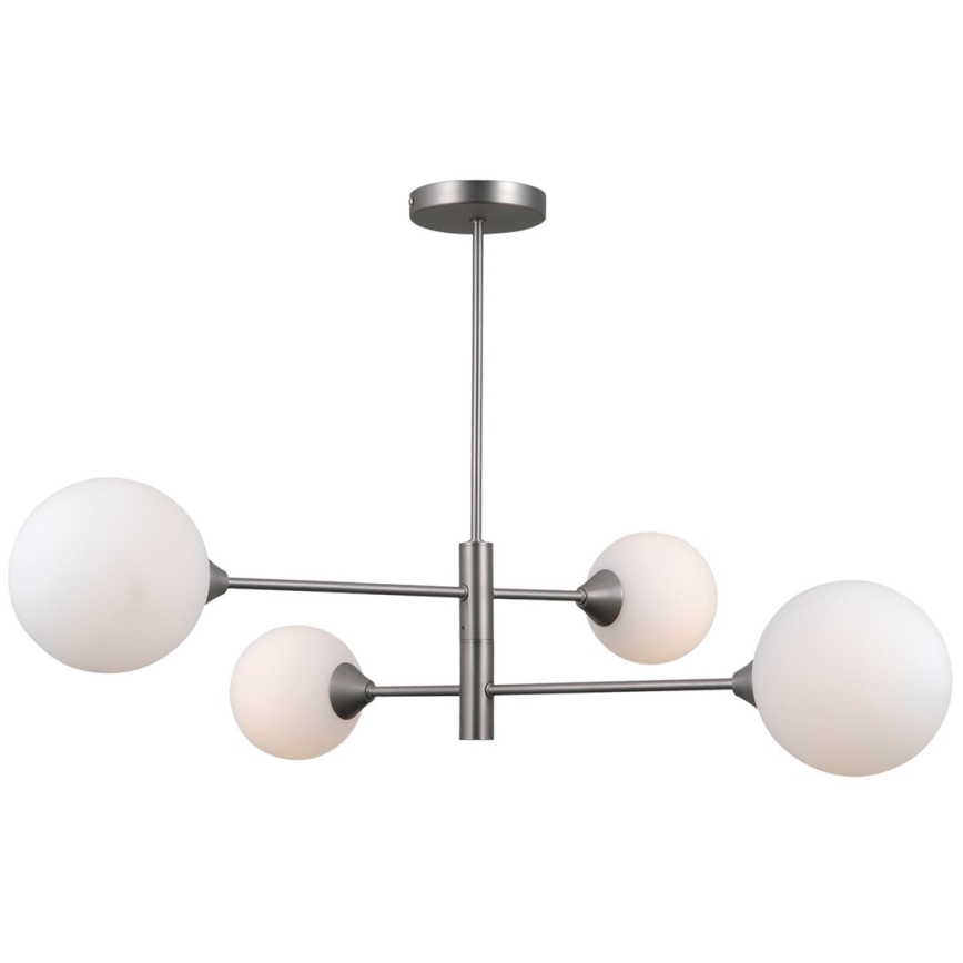 ITALUX - Chandelier on a pole EVORA 4xG9/5W/230V nickel