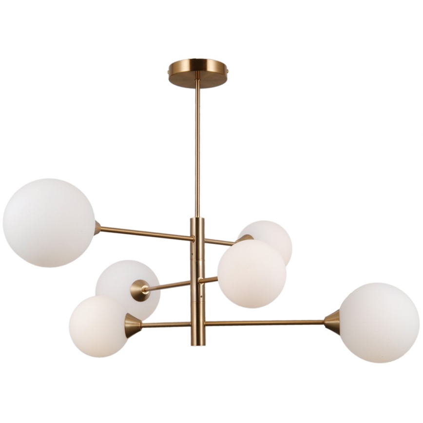 ITALUX - Chandelier on a pole EVORA 6xG9/5W/230V brass