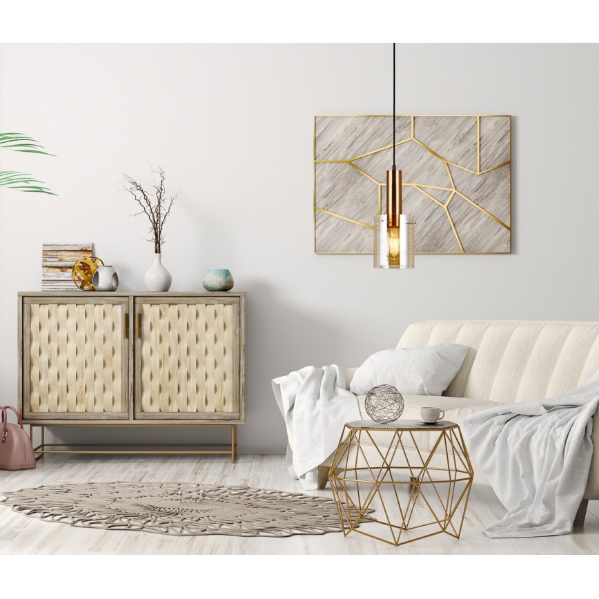 ITALUX - Chandelier on a string SARDO 1xE27/40W/230V black/brass