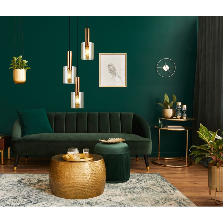 ITALUX - Chandelier on a string SARDO 3xE27/40W/230V black/brass