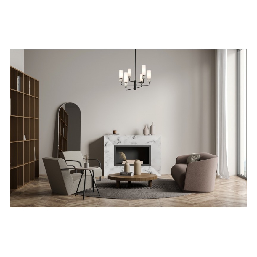 ITALUX - SANTOS Rod Chandelier 6xG9/40W/230V Black