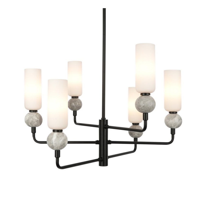 ITALUX - SANTOS Rod Chandelier 6xG9/40W/230V Black