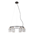 ITALUX - SIMONA cable-hung chandelier 6xE14/40W/230V black/gold