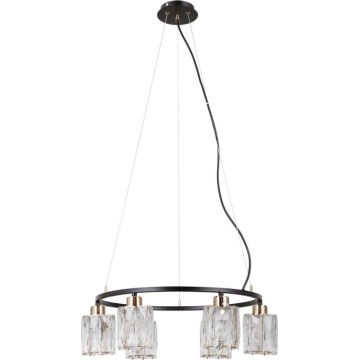 ITALUX - SIMONA cable-hung chandelier 6xE14/40W/230V black/gold