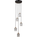 ITALUX - TORNO Cable-Suspended Chandelier 5xE14/40W/230V Black/Gold