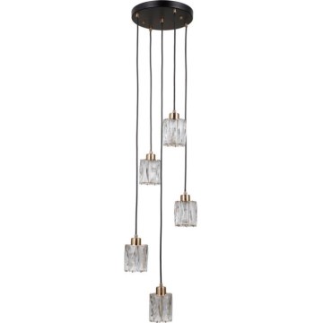 ITALUX - TORNO Cable-Suspended Chandelier 5xE14/40W/230V Black/Gold