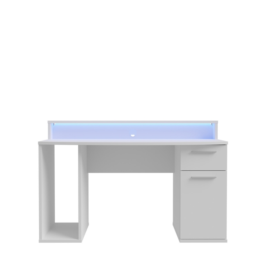IVAR White Writing Desk with Backlighting