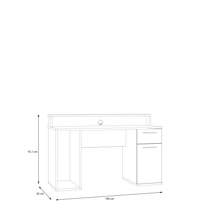 IVAR White Writing Desk with Backlighting