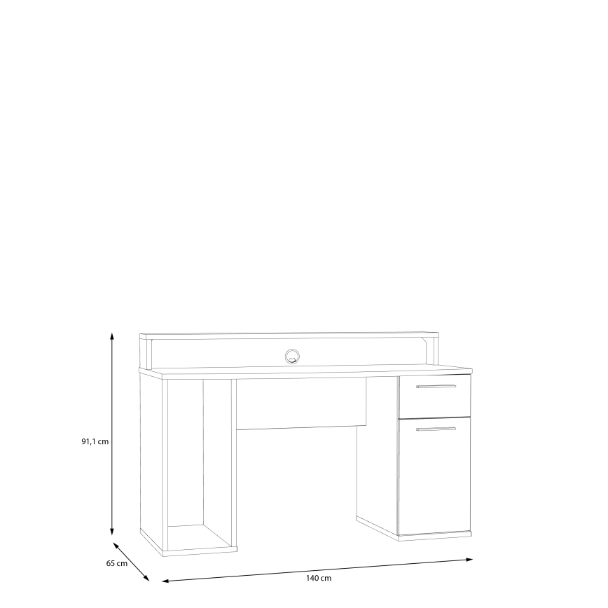 IVAR White Writing Desk with Backlighting