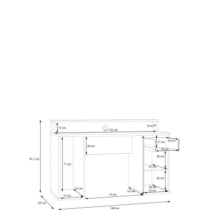 IVAR White Writing Desk with Backlighting