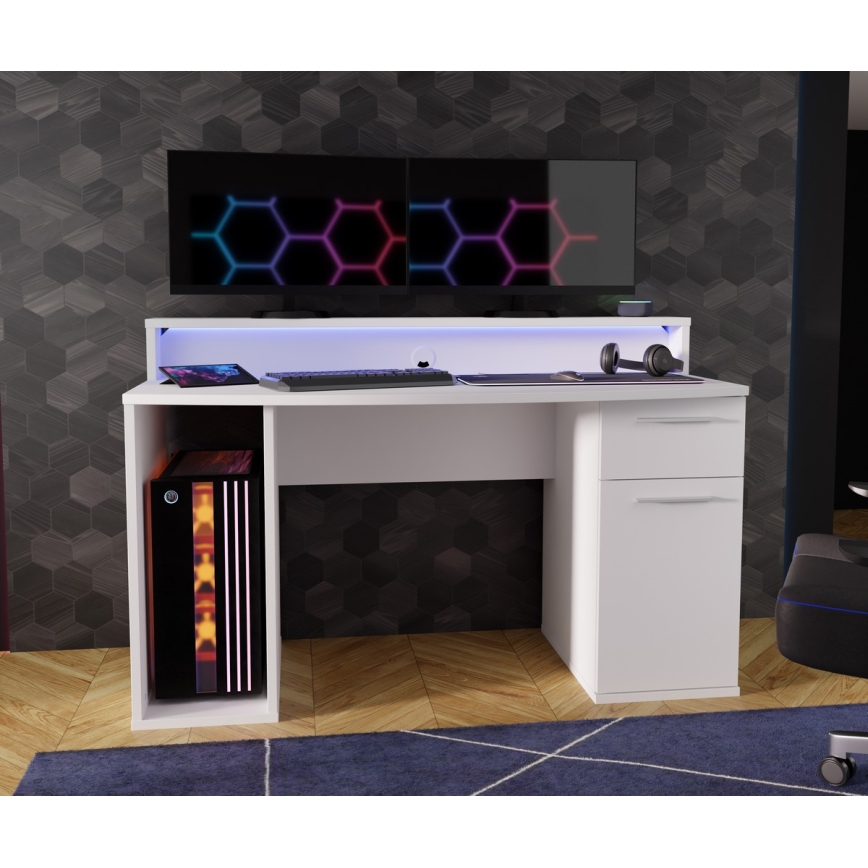 IVAR White Writing Desk with Built-in Backlighting