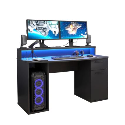 IVAR Writing Desk with Integrated Lighting, Black