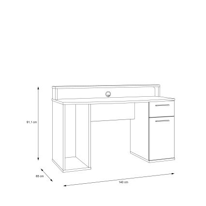 IVAR Writing Desk with Integrated Lighting, Black