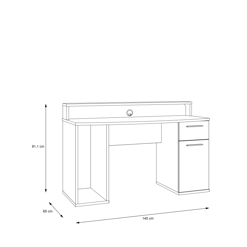 IVAR Writing Desk with Integrated Lighting, Black
