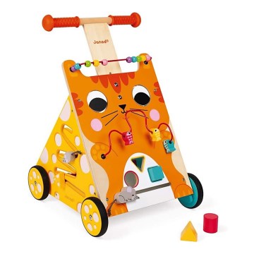 Janod - Baby walker with activities cat