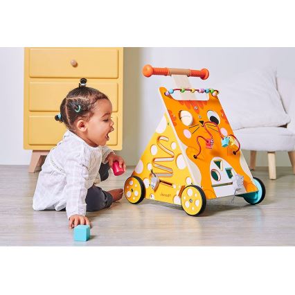Janod - Baby walker with activities cat