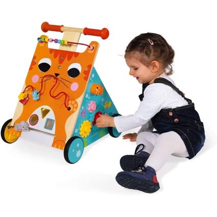 Janod - Baby walker with activities cat