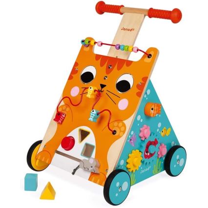 Janod - Baby walker with activities cat