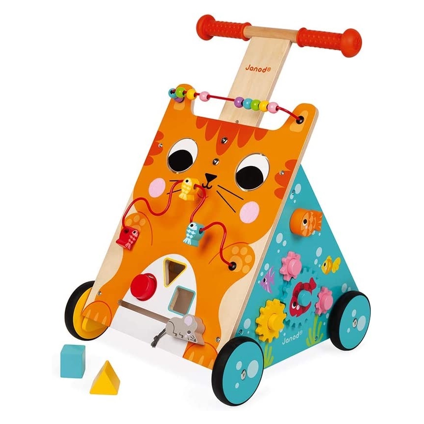 Janod - Baby walker with activities cat