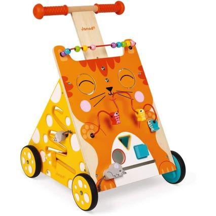 Janod - Baby walker with activities cat