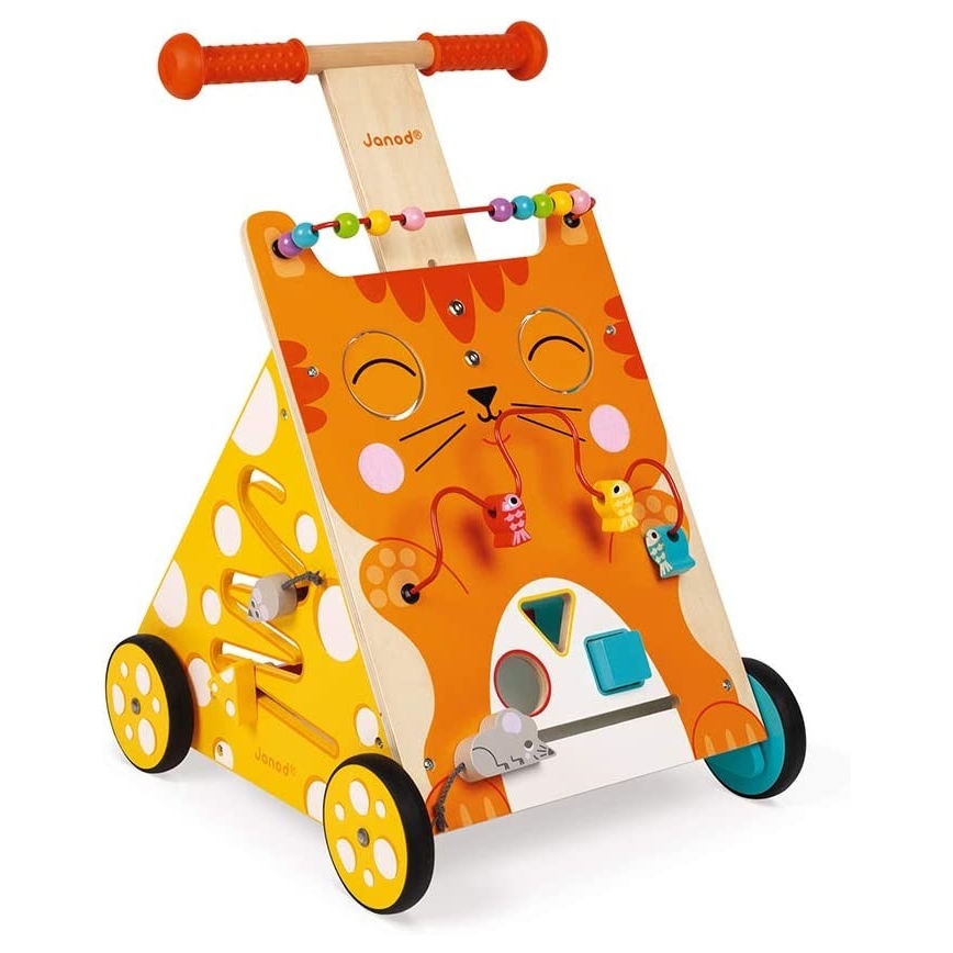 Janod - Baby walker with activities cat