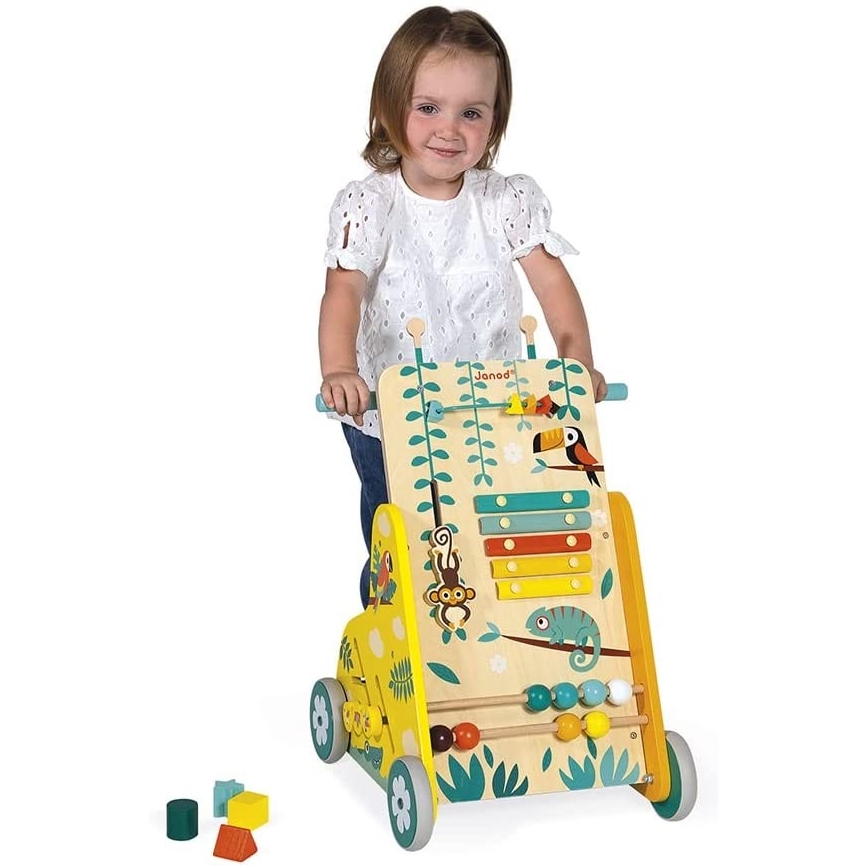 Janod - Baby walker with activities TROPIK