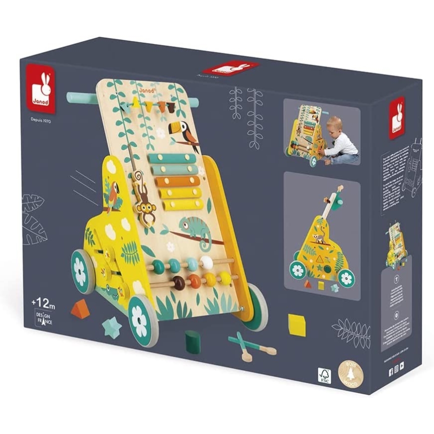 Janod - Baby walker with activities TROPIK