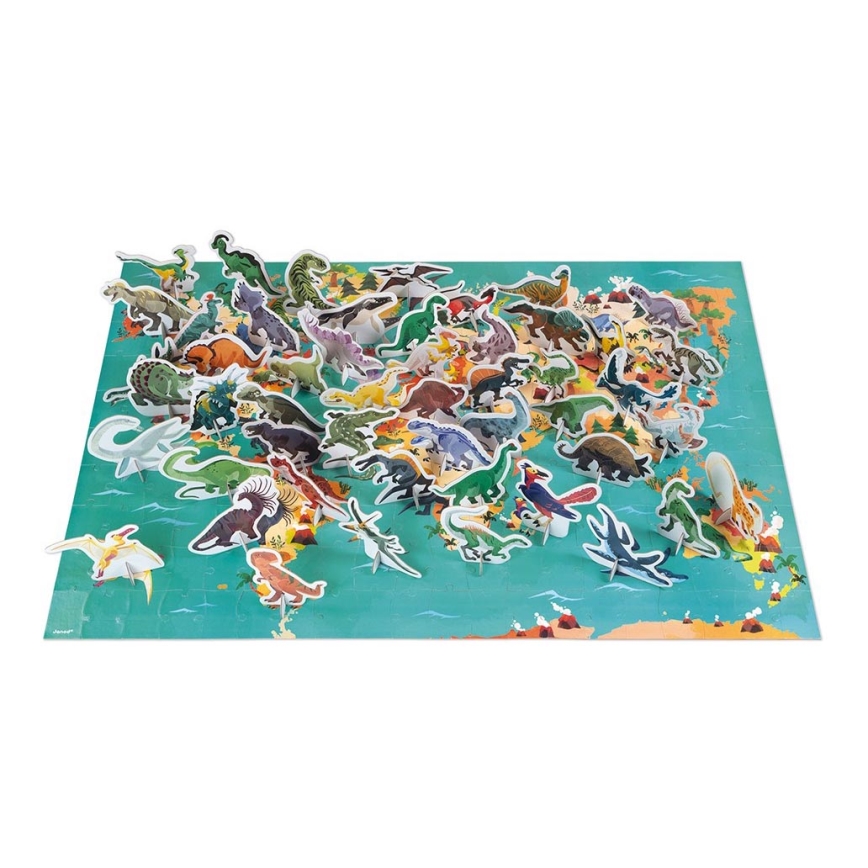 Janod - Children's educational puzzle 200 pcs dinosaurs