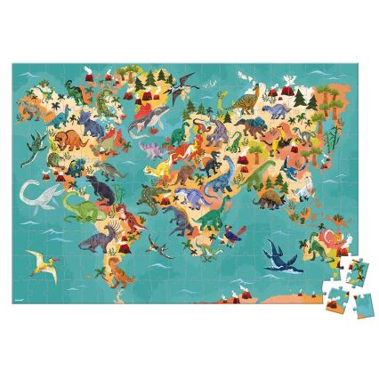 Janod - Children's educational puzzle 200 pcs dinosaurs