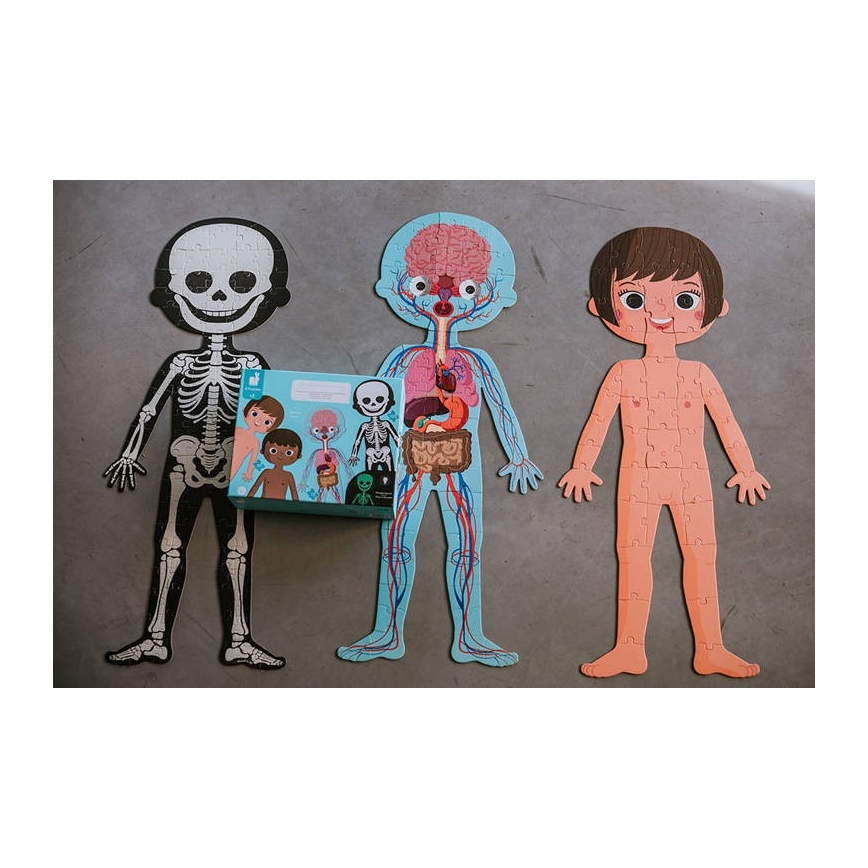 Janod - Children's educational puzzle 225 pcs human body