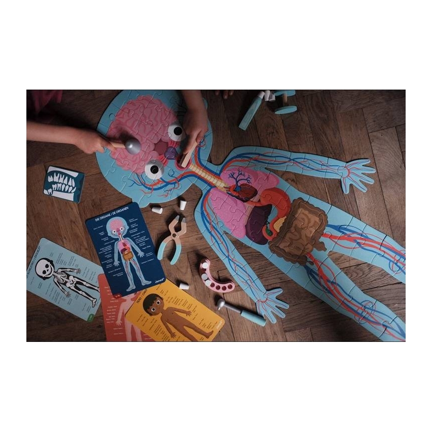 Janod - Children's educational puzzle 225 pcs human body