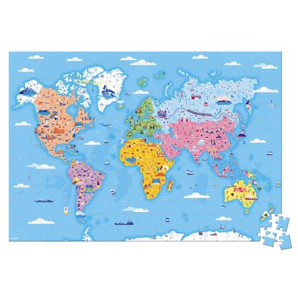 Janod - Children's educational puzzle 350 pcs world
