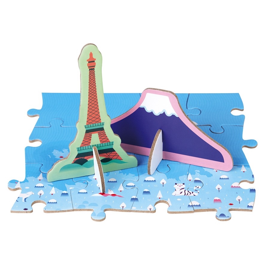 Janod - Children's educational puzzle 350 pcs world