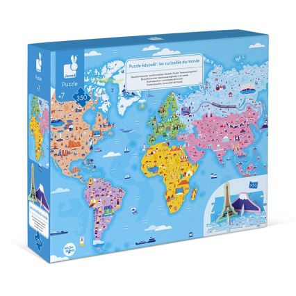 Janod - Children's educational puzzle 350 pcs world