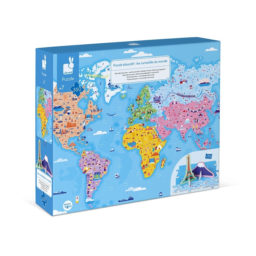 Janod - Children's educational puzzle 350 pcs world