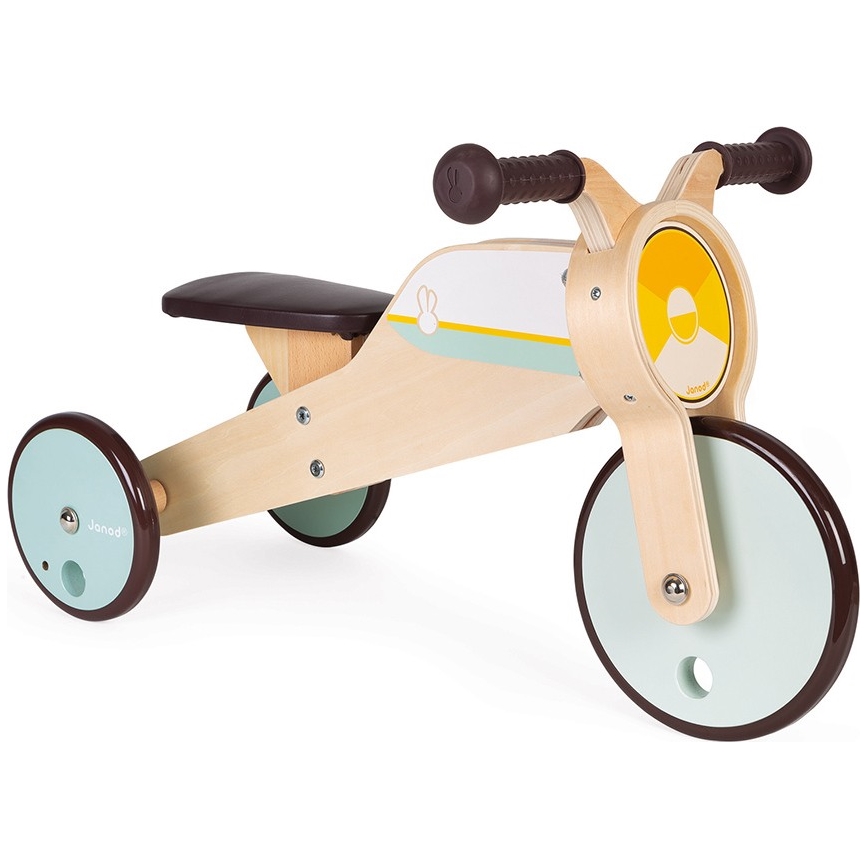 Janod - Children's wooden push bike 2in1