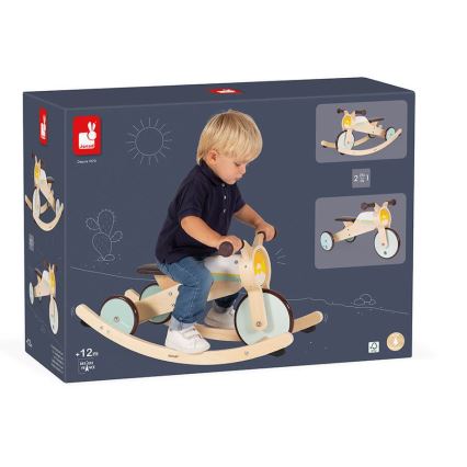 Janod - Children's wooden push bike 2in1