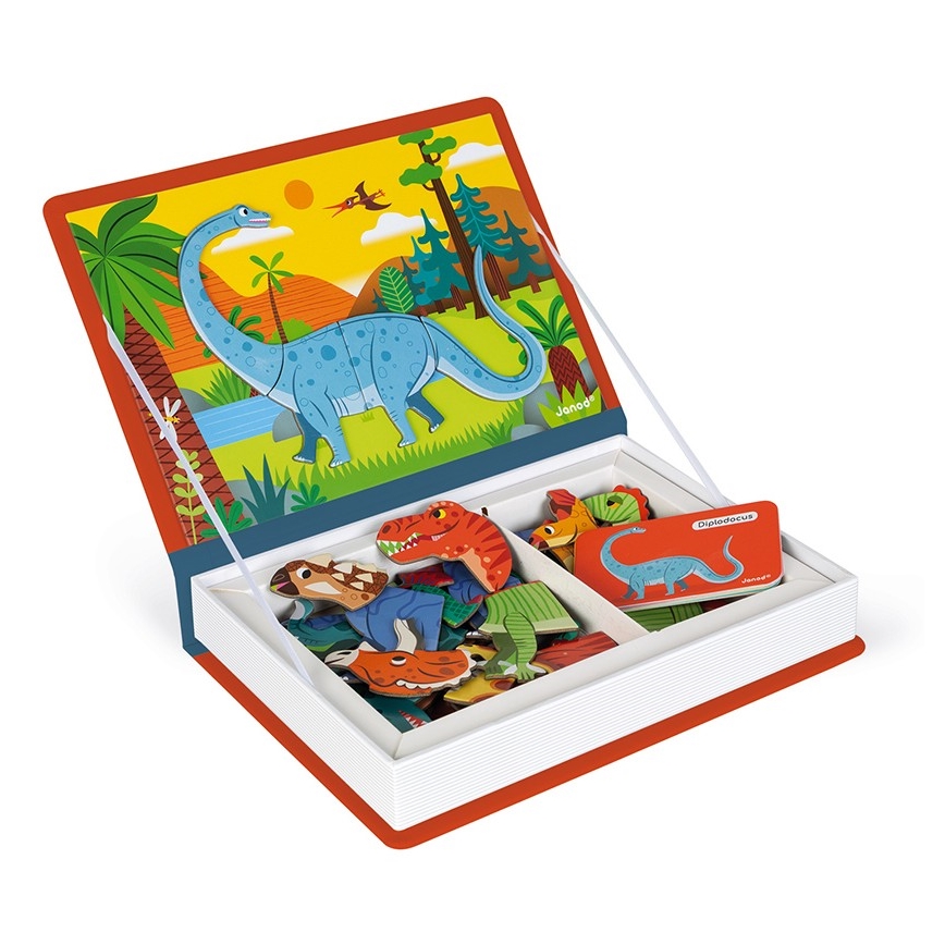 Janod - Magnetic interactive set MAGNETIBOOK dinosaurs