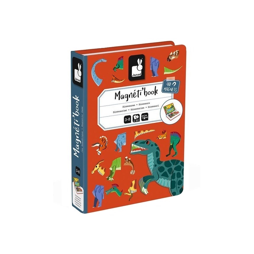 Janod - Magnetic interactive set MAGNETIBOOK dinosaurs