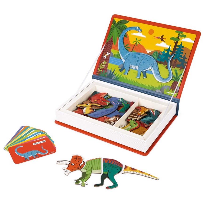 Janod - Magnetic interactive set MAGNETIBOOK dinosaurs