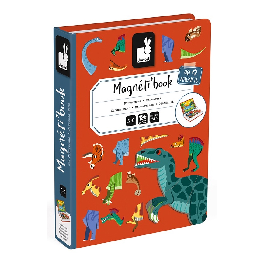 Janod - Magnetic interactive set MAGNETIBOOK dinosaurs