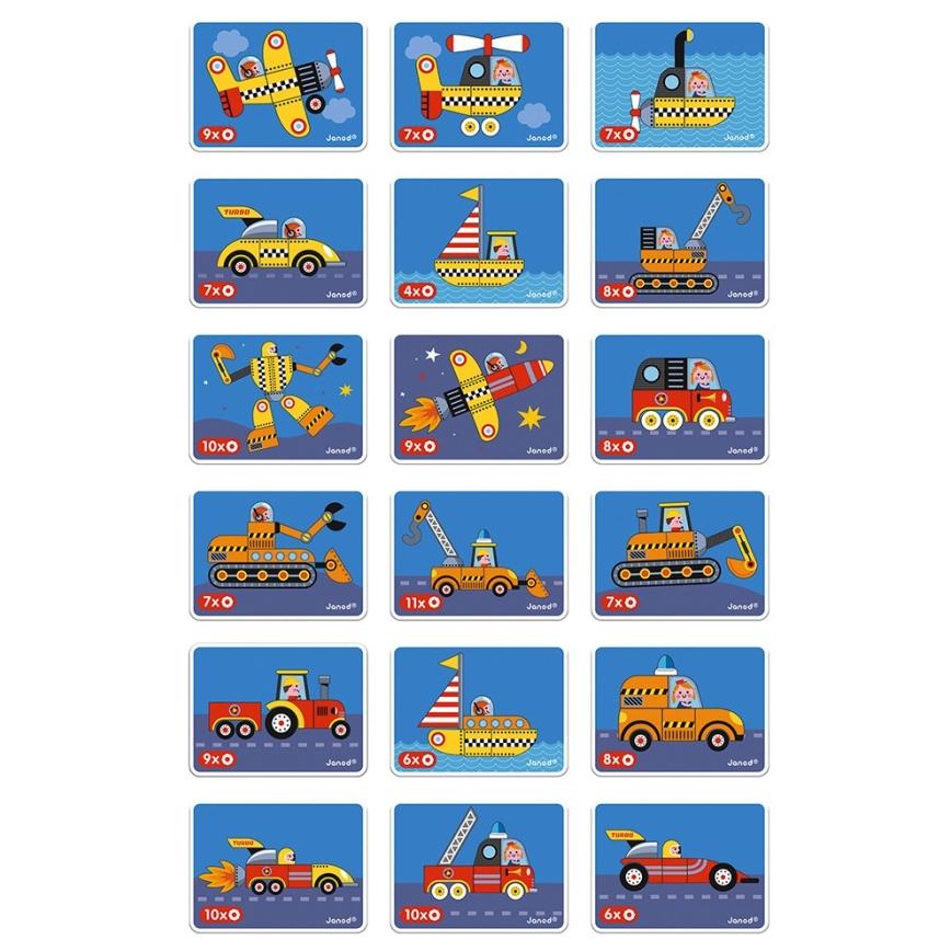 Janod - Magnetic interactive set MAGNETIBOOK means of transport