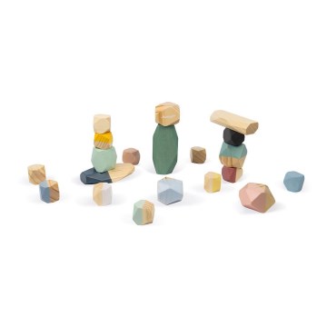 Janod - Wooden blocks SWEET COCOON 20 pcs stones