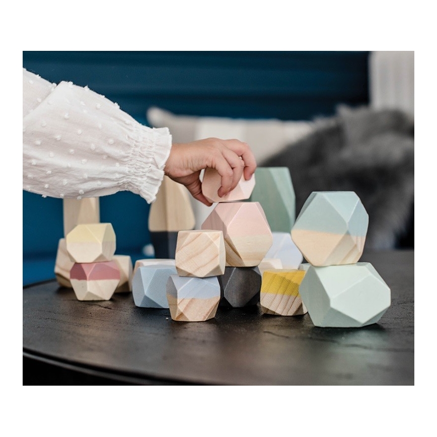 Janod - Wooden blocks SWEET COCOON 20 pcs stones