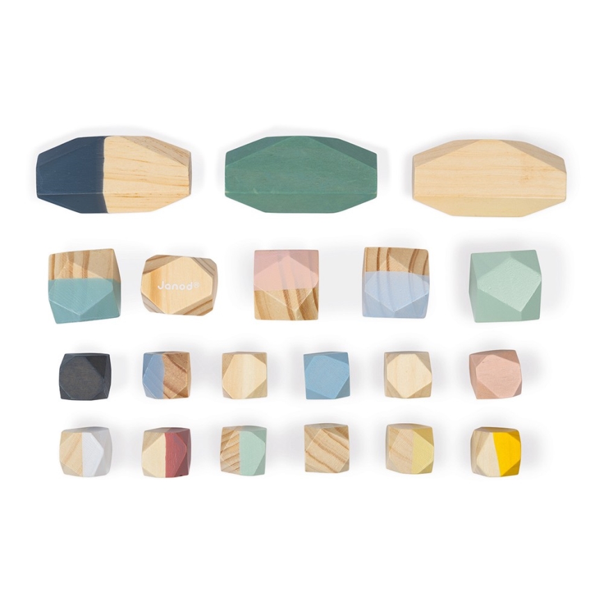 Janod - Wooden blocks SWEET COCOON 20 pcs stones