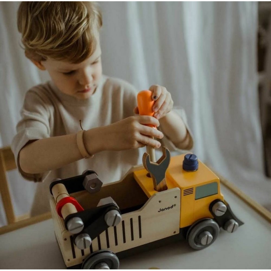Janod - Wooden building set BRICOKIDS truck