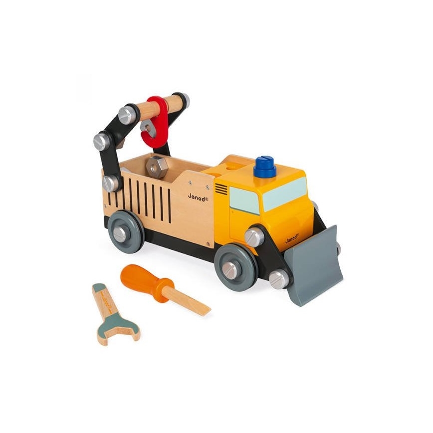 Janod - Wooden building set BRICOKIDS truck