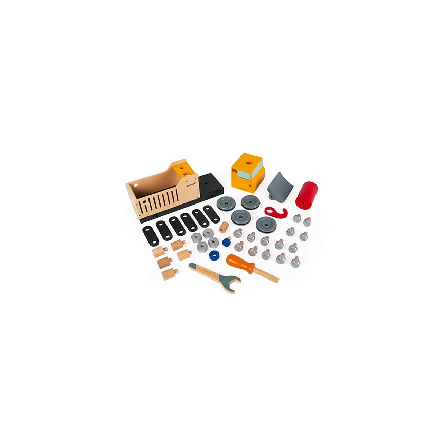 Janod - Wooden building set BRICOKIDS truck