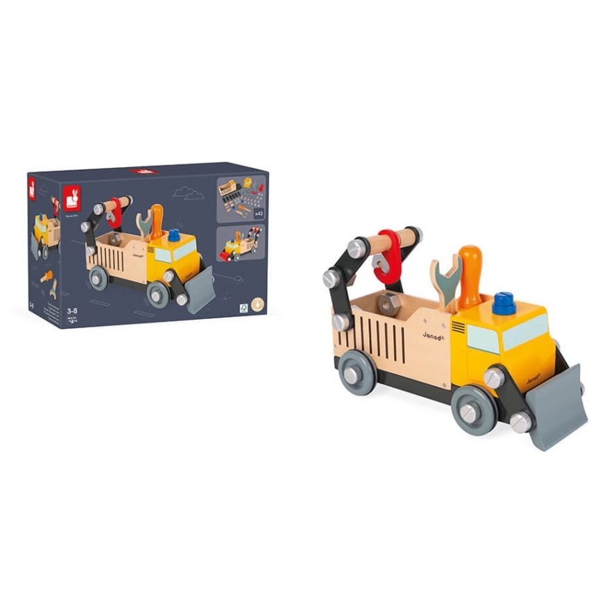 Janod - Wooden building set BRICOKIDS truck