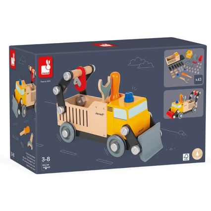 Janod - Wooden building set BRICOKIDS truck